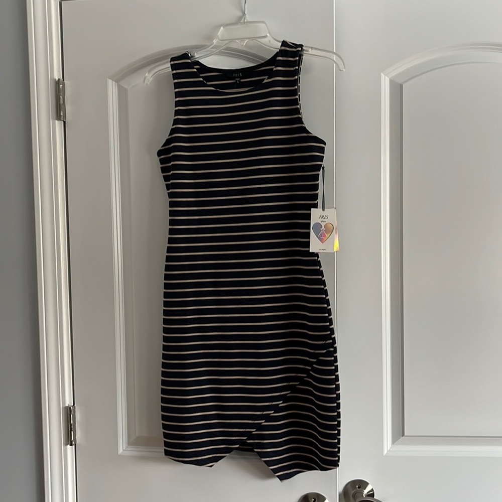 New Iris Blue and Tan dress